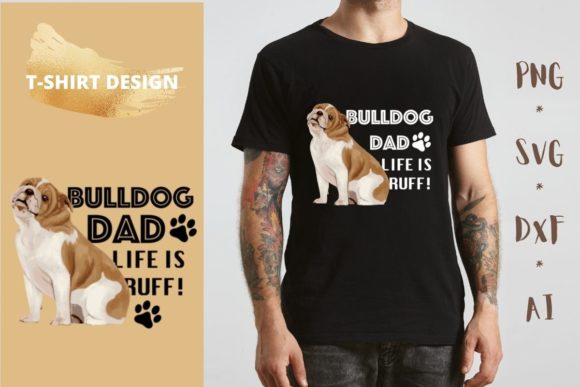 Bulldog Dad: A Heartfelt Embroidery Design for Real Projects