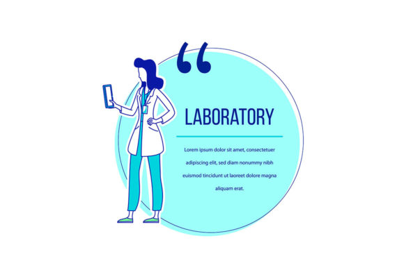 Laboratory Flat Silhouette Vector for Embroidery Projects